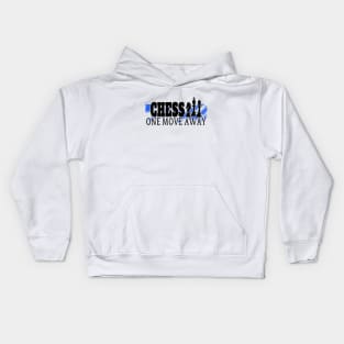 Chess One Move Away White Outline Kids Hoodie